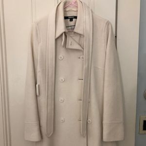 DKNY Cream Pea Coat